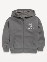 Oversized Graphic Zip Hoodie for Boys