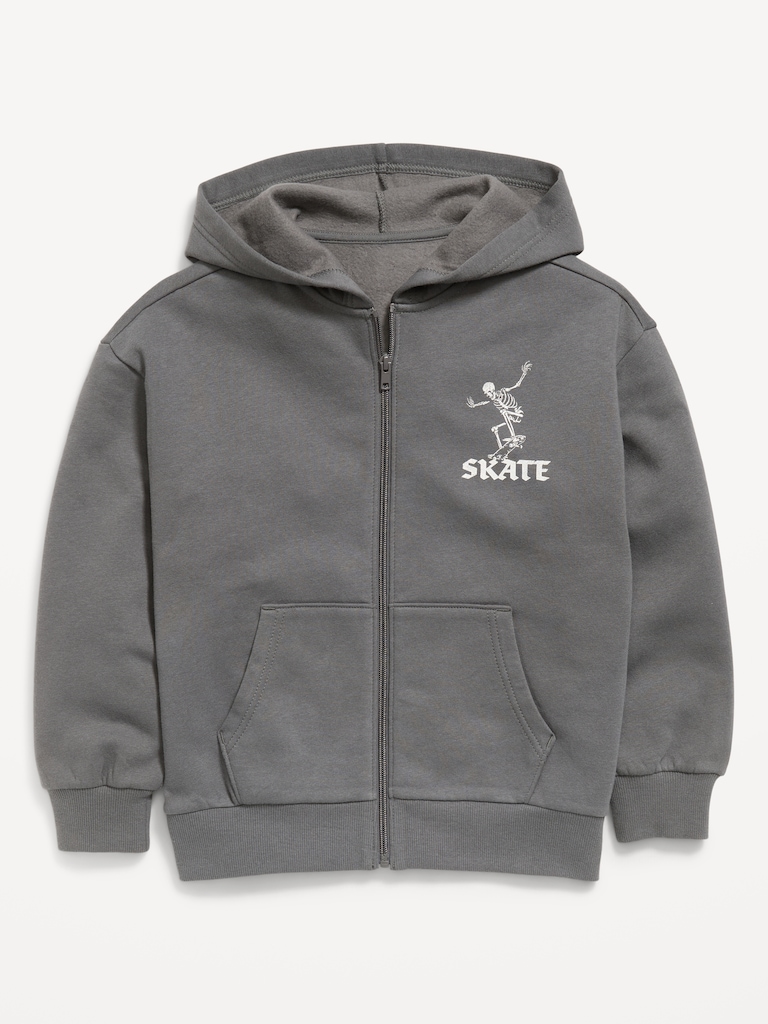 Oversized Graphic Zip Hoodie for Boys