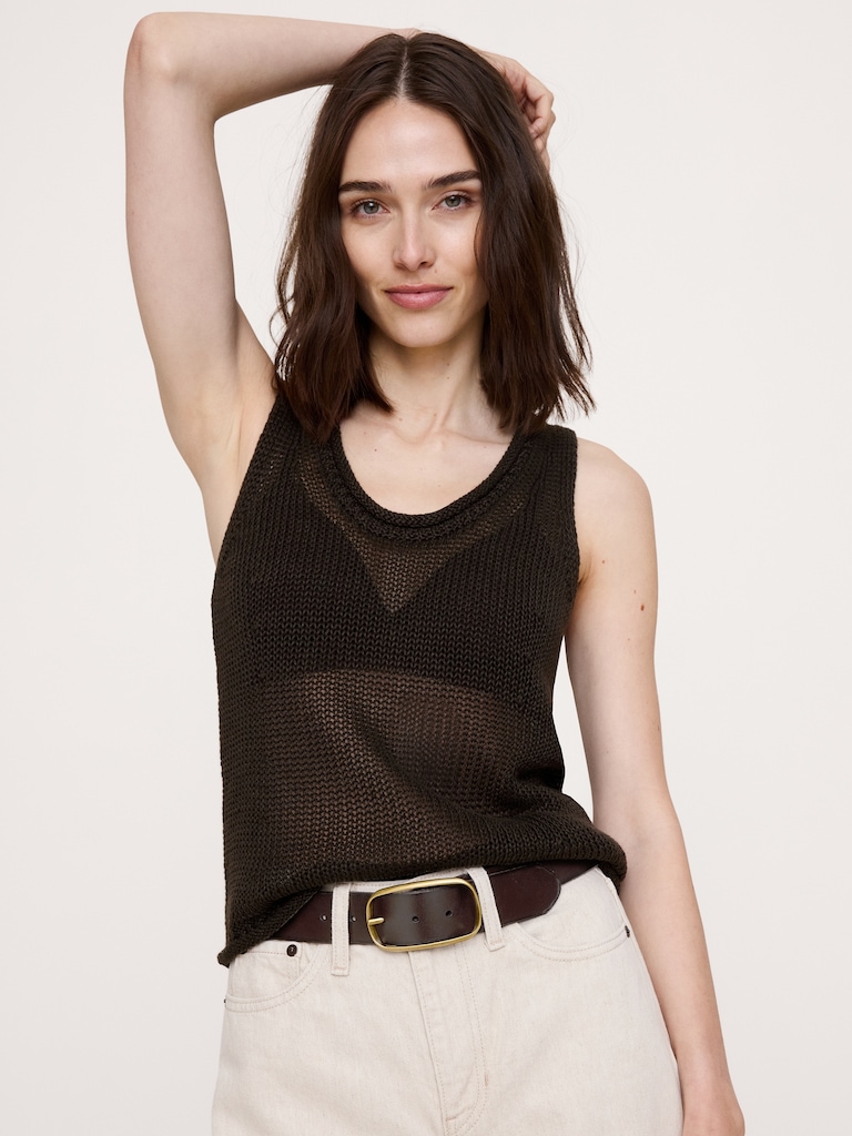 Leather Oval-Buckle Belt