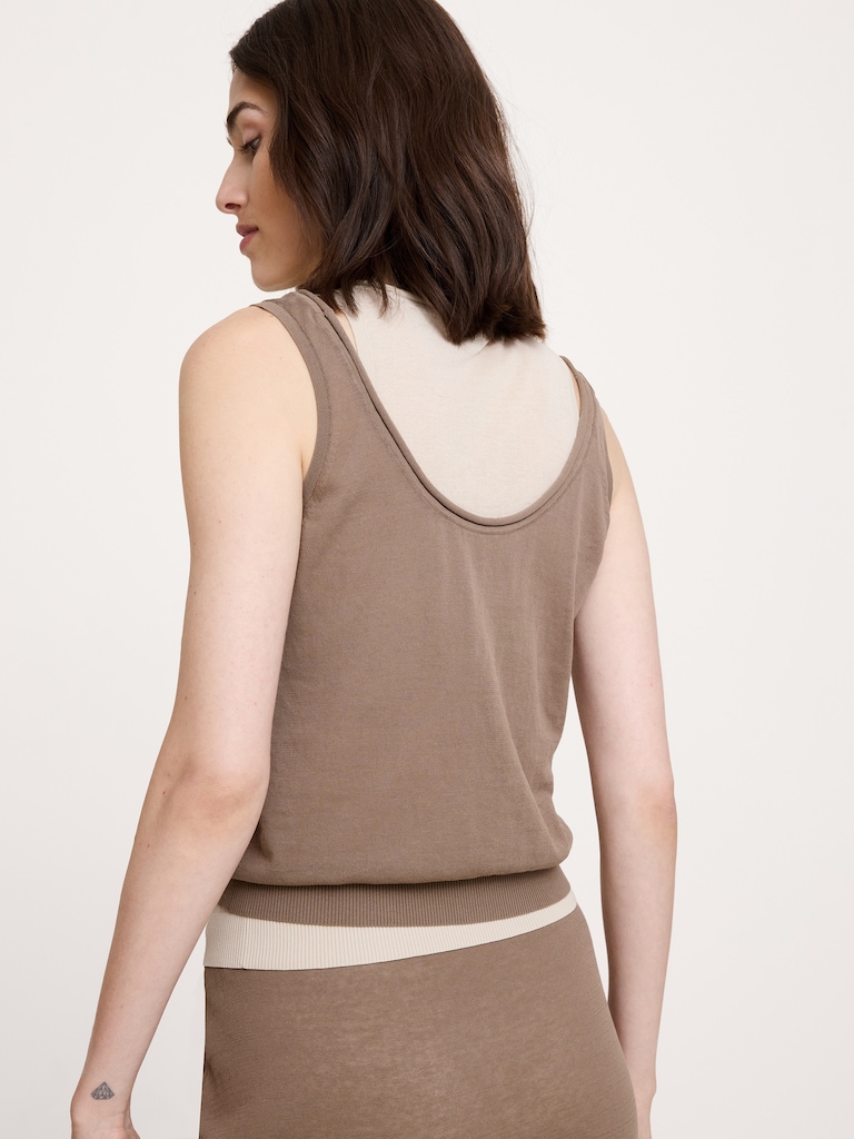 Sheer Ultra-Fine Cotton Layered Tank