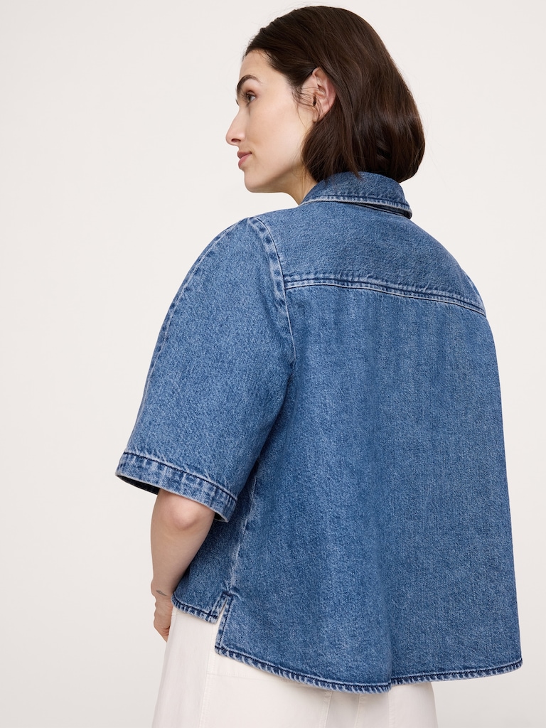 Denim Flare-Sleeve Jacket