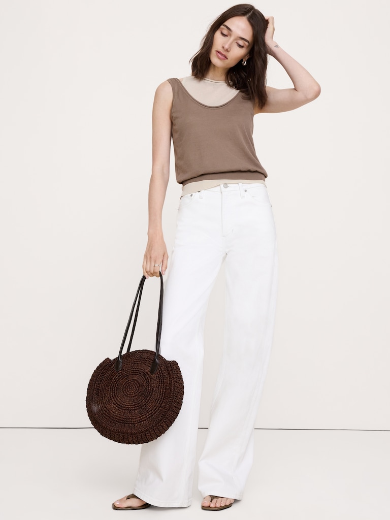 Sheer Ultra-Fine Cotton Layered Tank