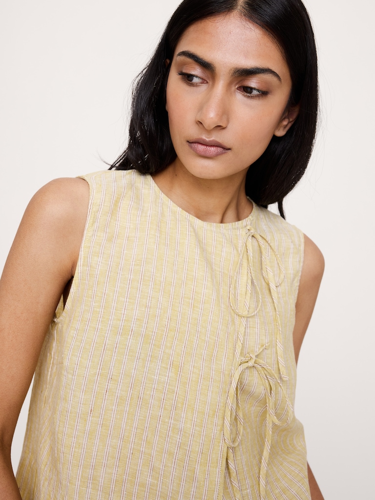 Linen Double-Tie Tank