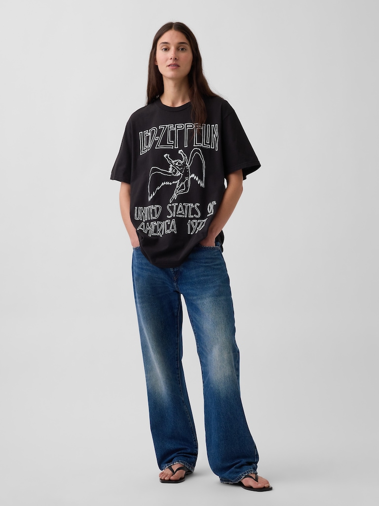 T-shirt décontracté à imprimé Led Zeppelin