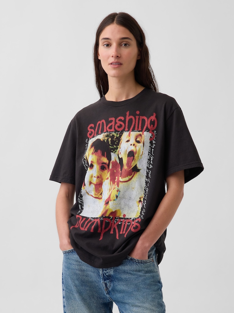 T-shirt décontracté à imprimé Smashing Pumpkins