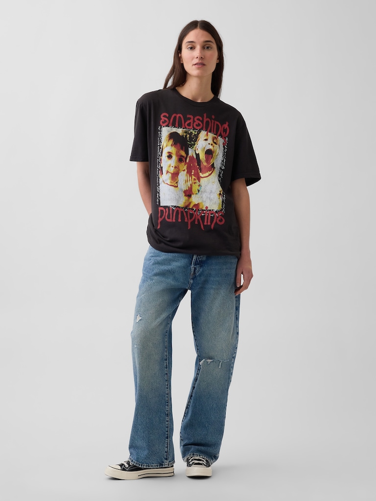 T-shirt décontracté à imprimé Smashing Pumpkins