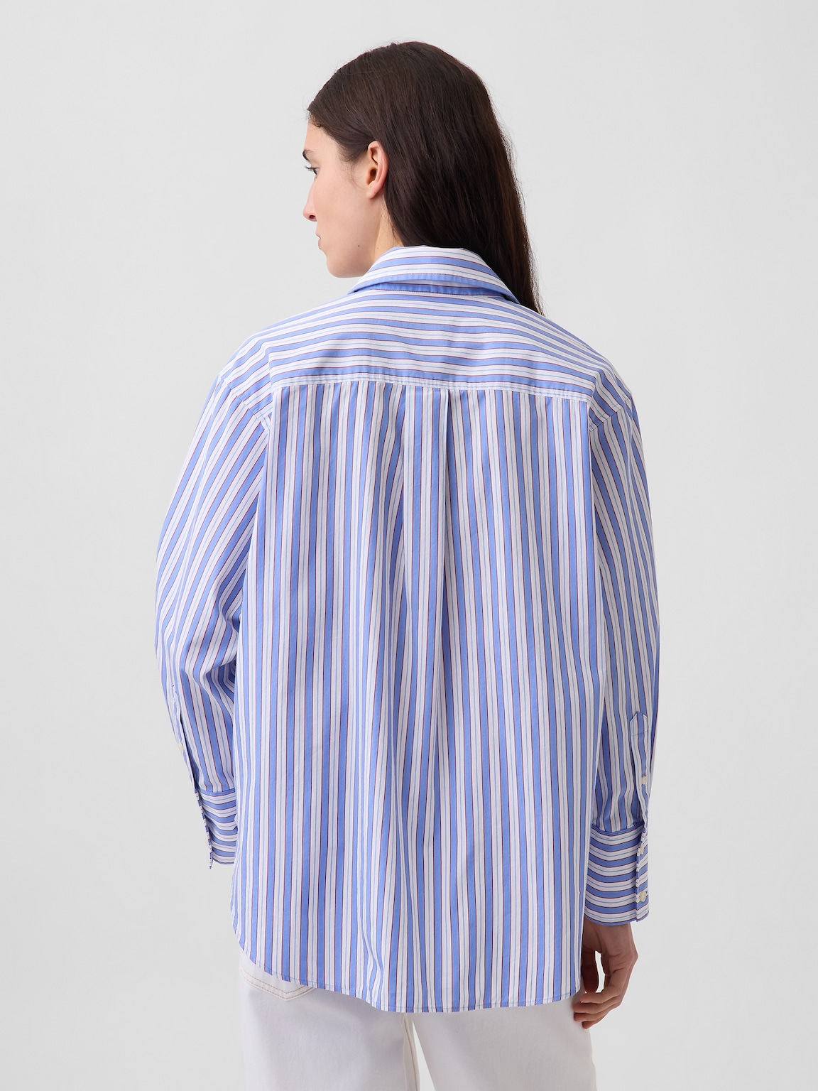 Organic Cotton Poplin Stripe Big Shirt
