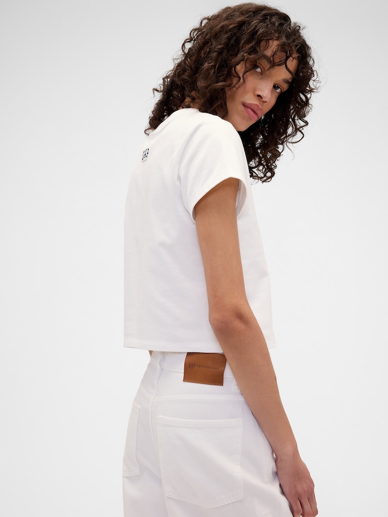 Gap × Victoria Beckham Organic Cotton Logo Crop T-Shirt