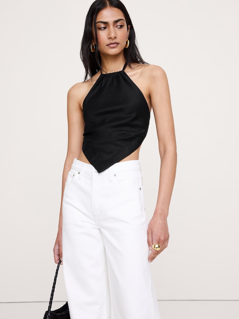 Linen Scarf Halter Top