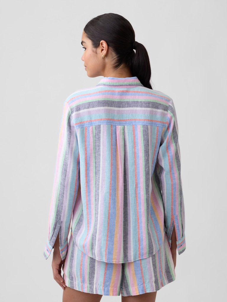 Linen-Blend Easy Shirt