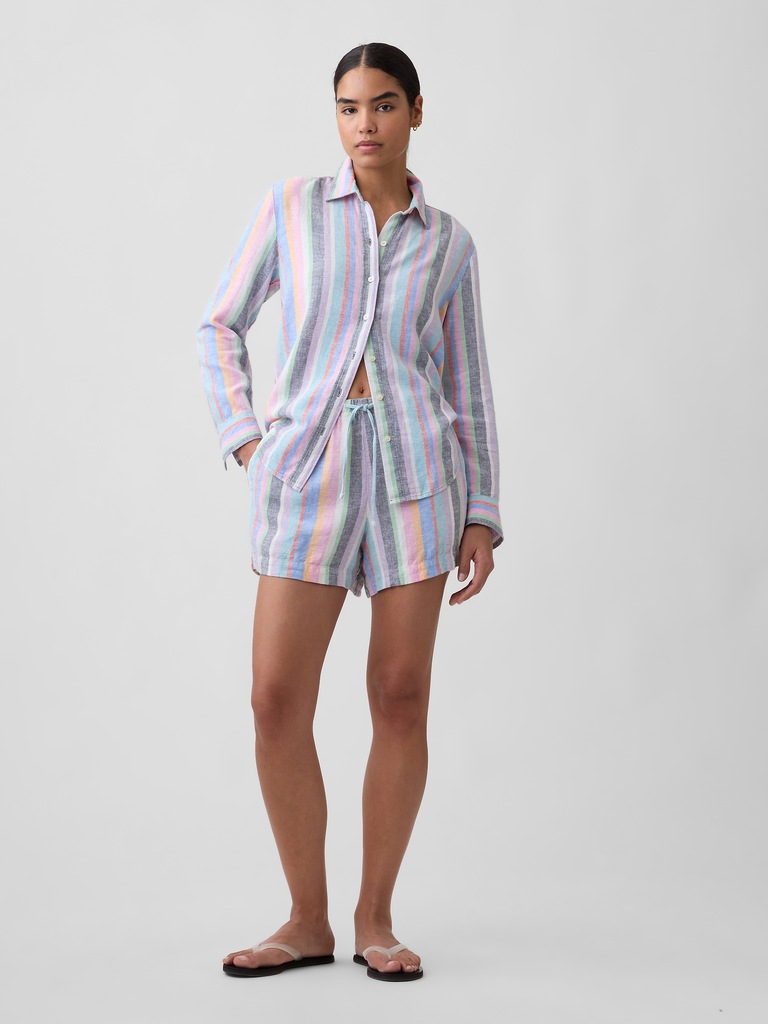 Linen-Blend Easy Shirt