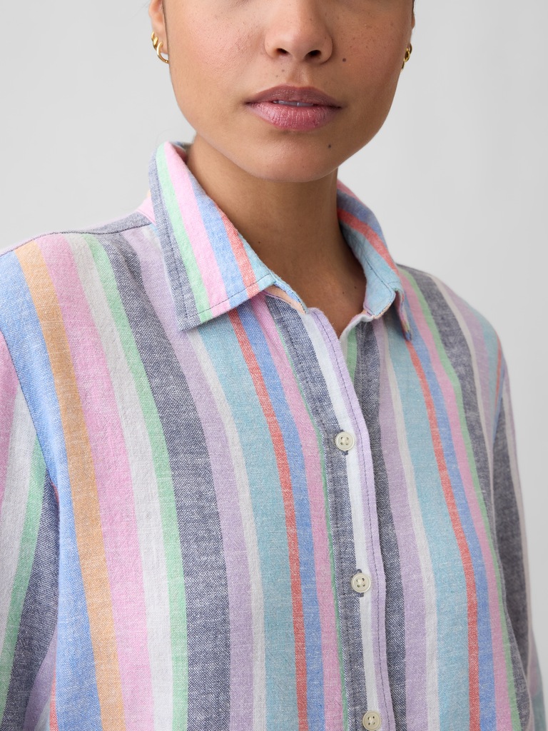 Linen-Blend Easy Shirt