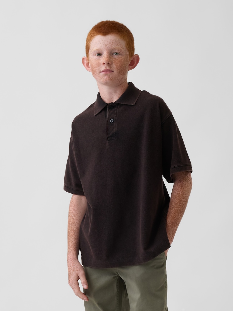 Kids Relaxed Pique Polo Shirt