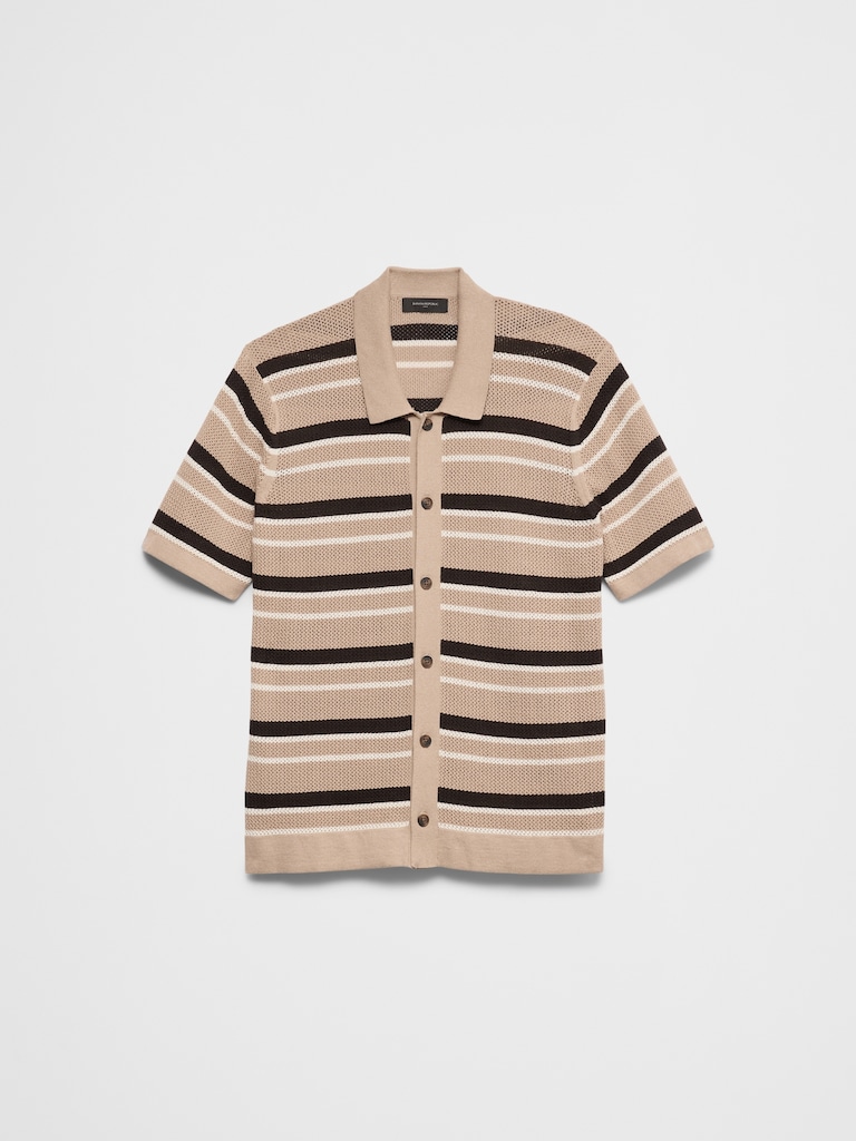 Mesh Sweater Polo