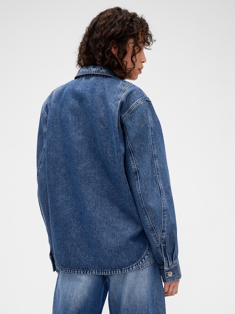 Gap × Victoria Beckham Denim Zip Shirt