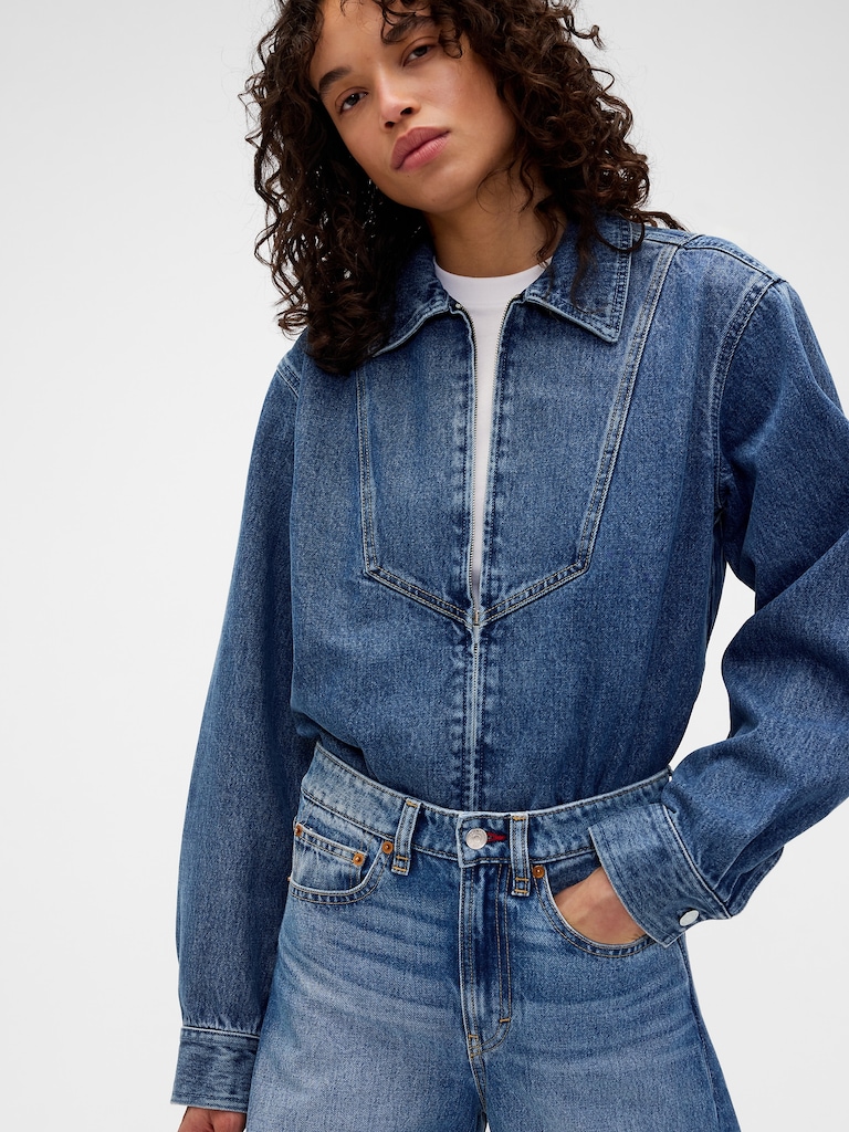 Gap × Victoria Beckham Denim Zip Shirt