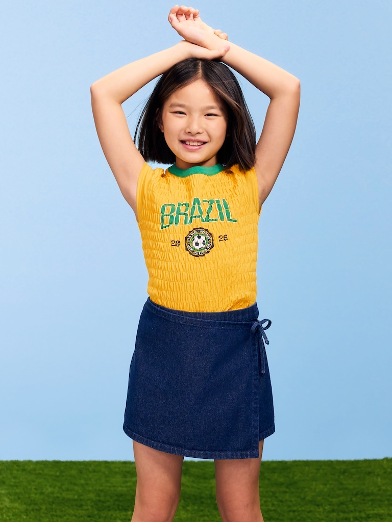 FIFA World Cup 26™ Brazil Smocked Graphic T-Shirt for Girls
