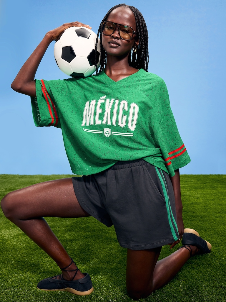FIFA World Cup 26™ Mexico Boxy Lace V-Neck T-Shirt for Women