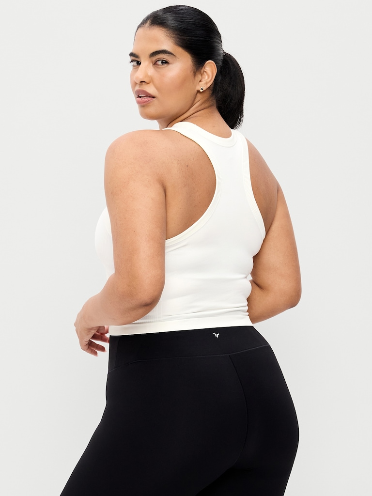 Seamless Fitted High-Neck Crop Top