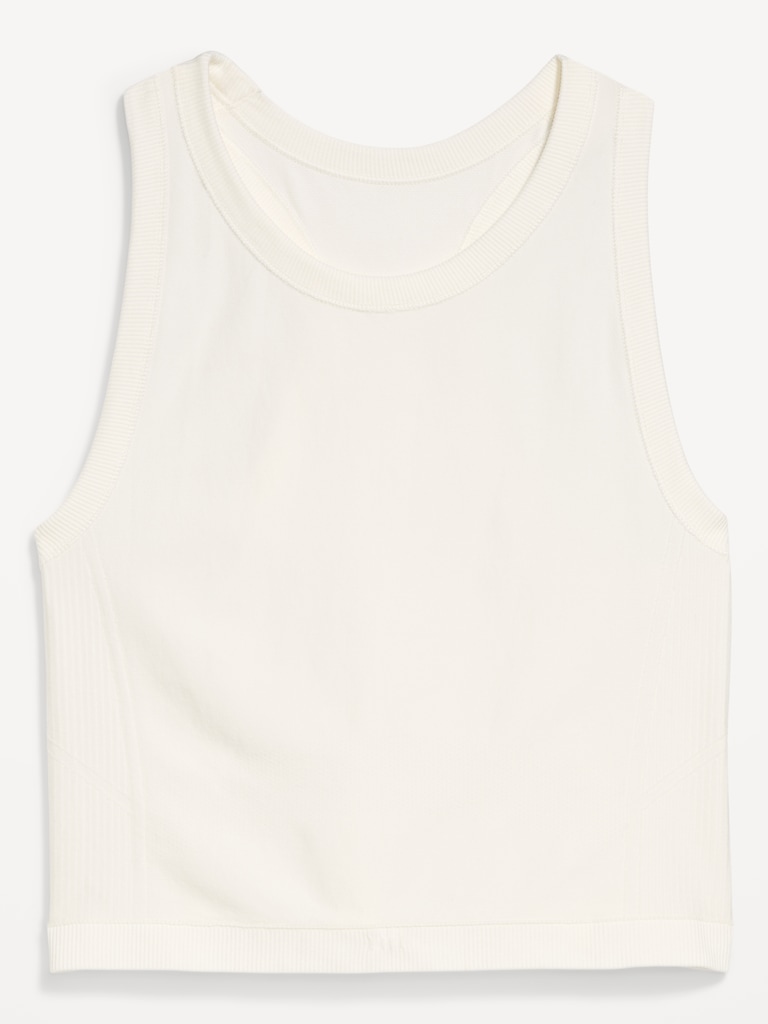 Seamless Fitted High-Neck Crop Top