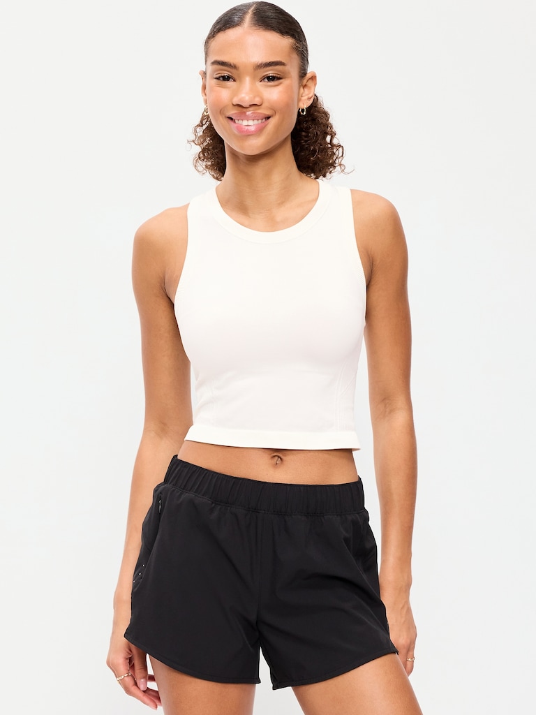 Seamless Fitted High-Neck Crop Top