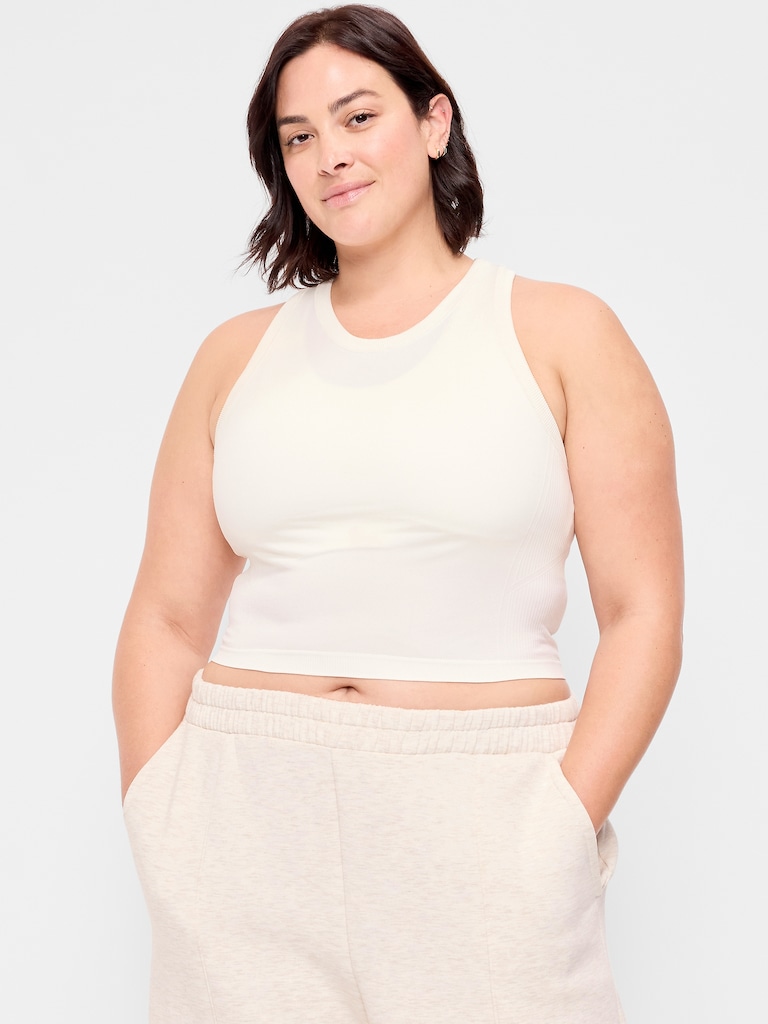 Seamless Fitted High-Neck Crop Top