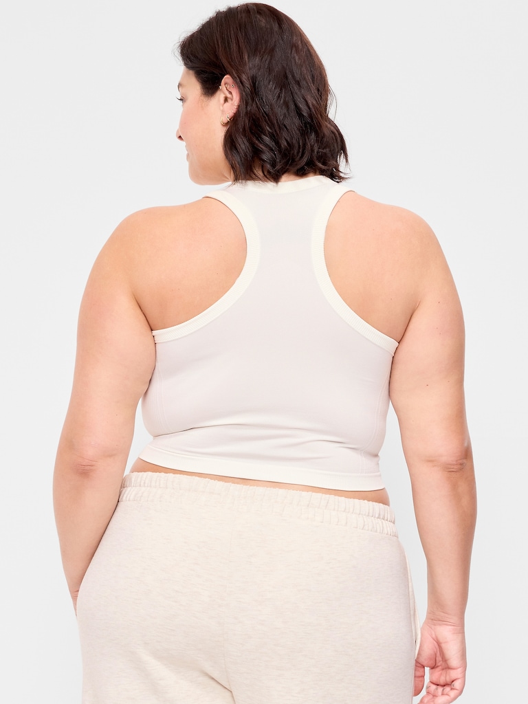 Seamless Fitted High-Neck Crop Top