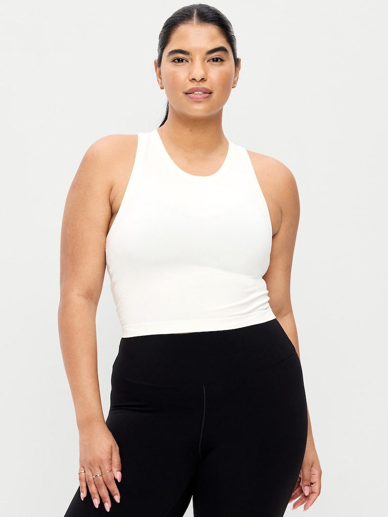 Seamless Fitted High-Neck Crop Top