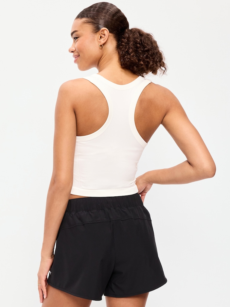 Seamless Fitted High-Neck Crop Top
