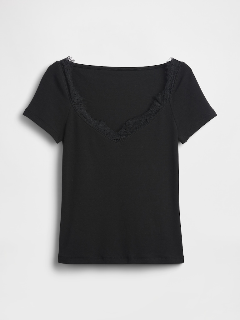 Modern Lace-Trim Top