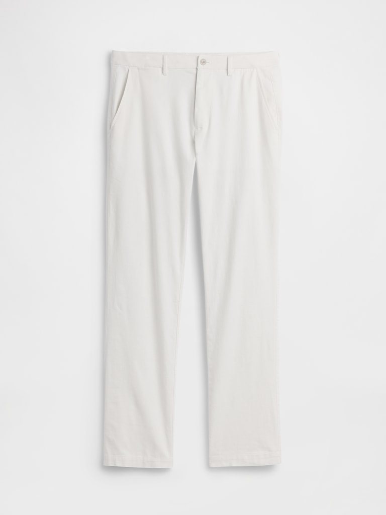 Straight Linen-Blend Pants