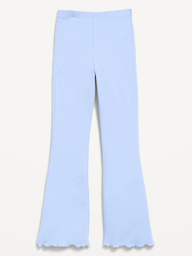 High-Waisted Ribbed Flared Leggings for Girls