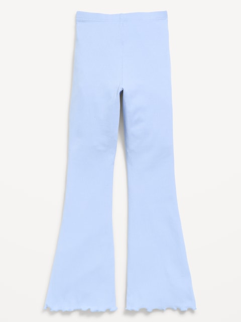 High-Waisted Ribbed Flared Leggings for Girls