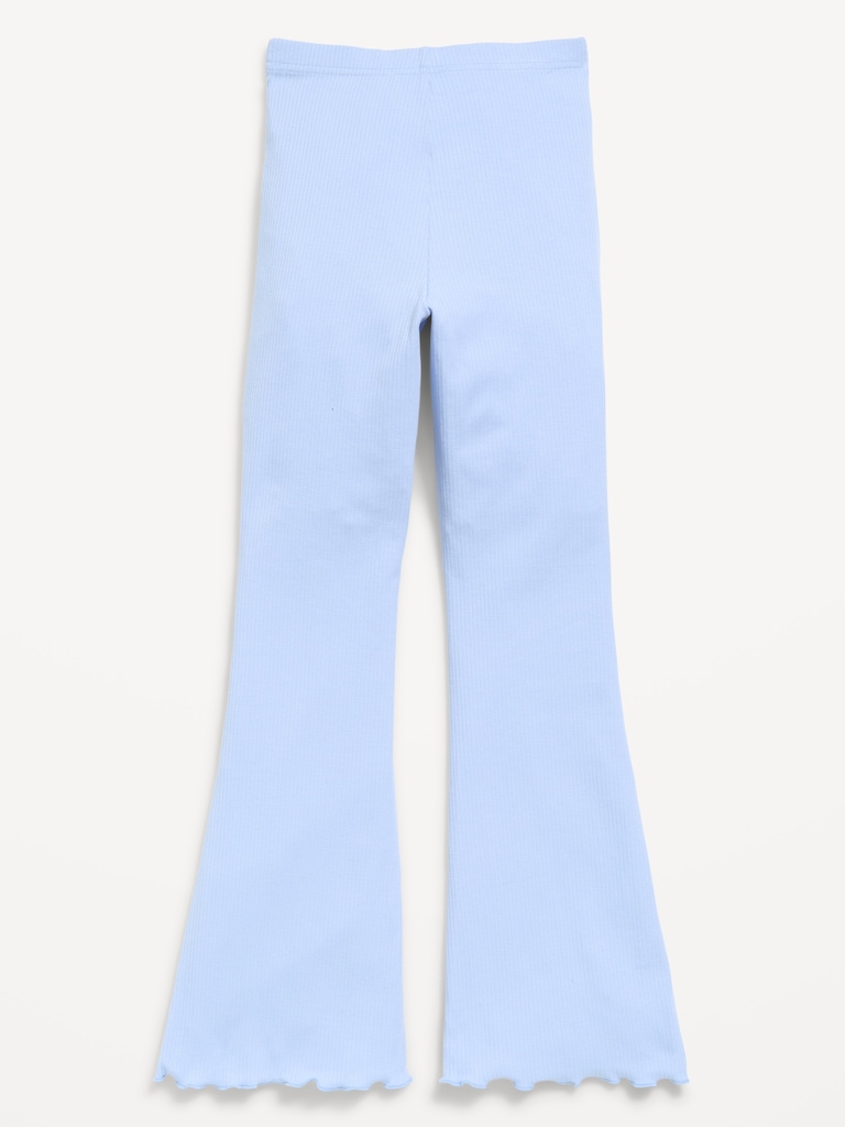 High-Waisted Ribbed Flared Leggings for Girls