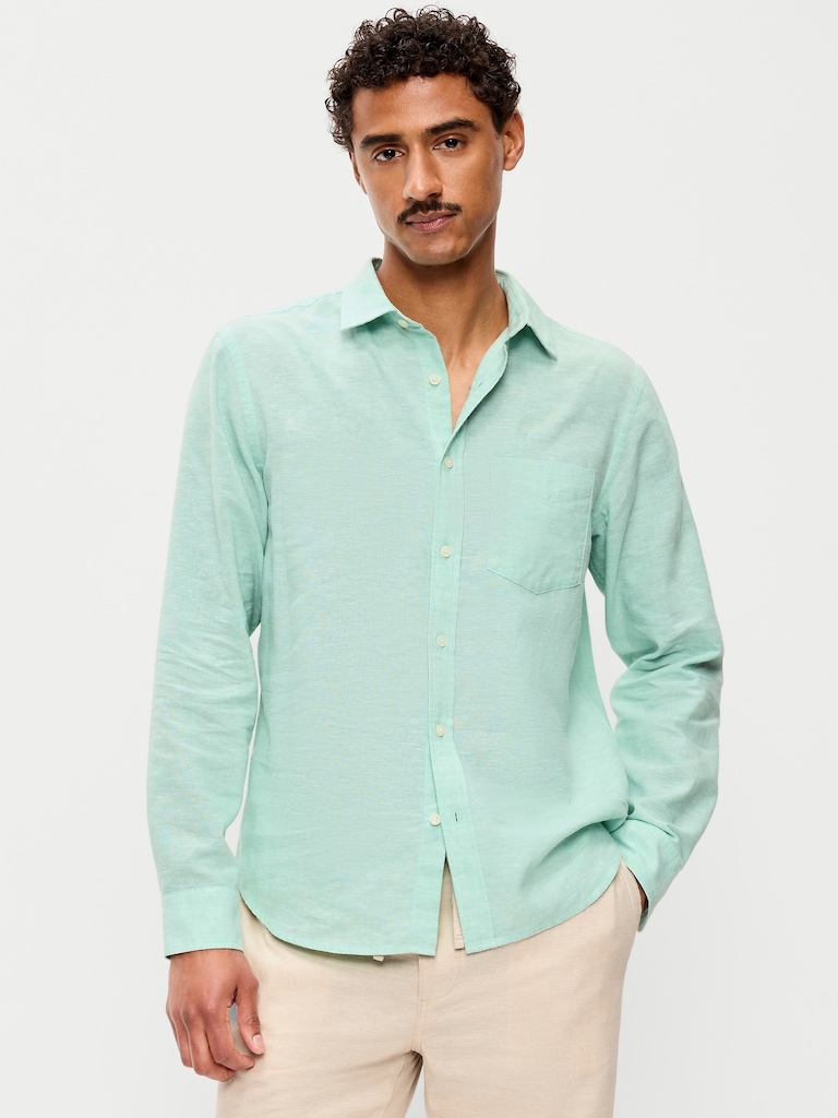 Classic Fit Linen-Blend Shirt