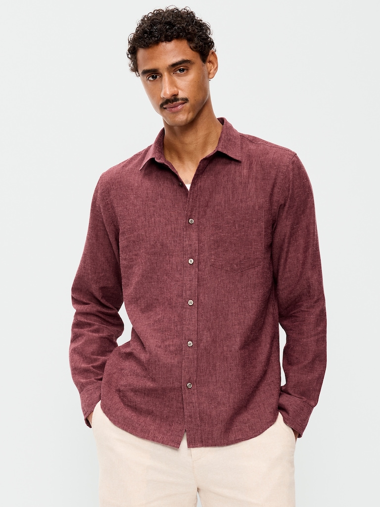 Classic Fit Linen-Blend Shirt
