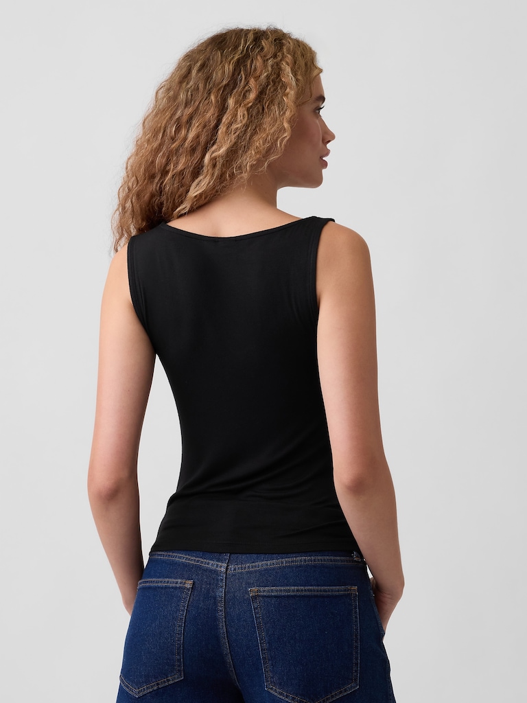 Sleeveless Cowl-Neck Top
