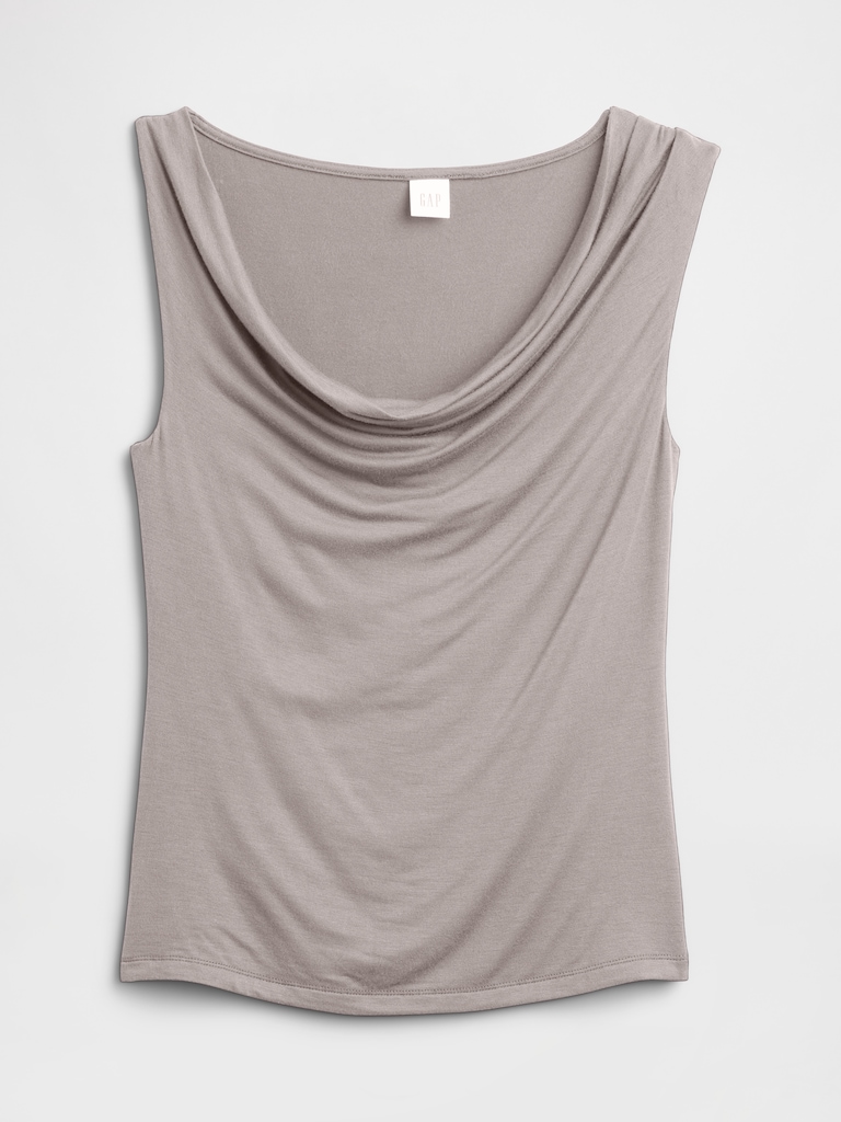 Sleeveless Cowl-Neck Top