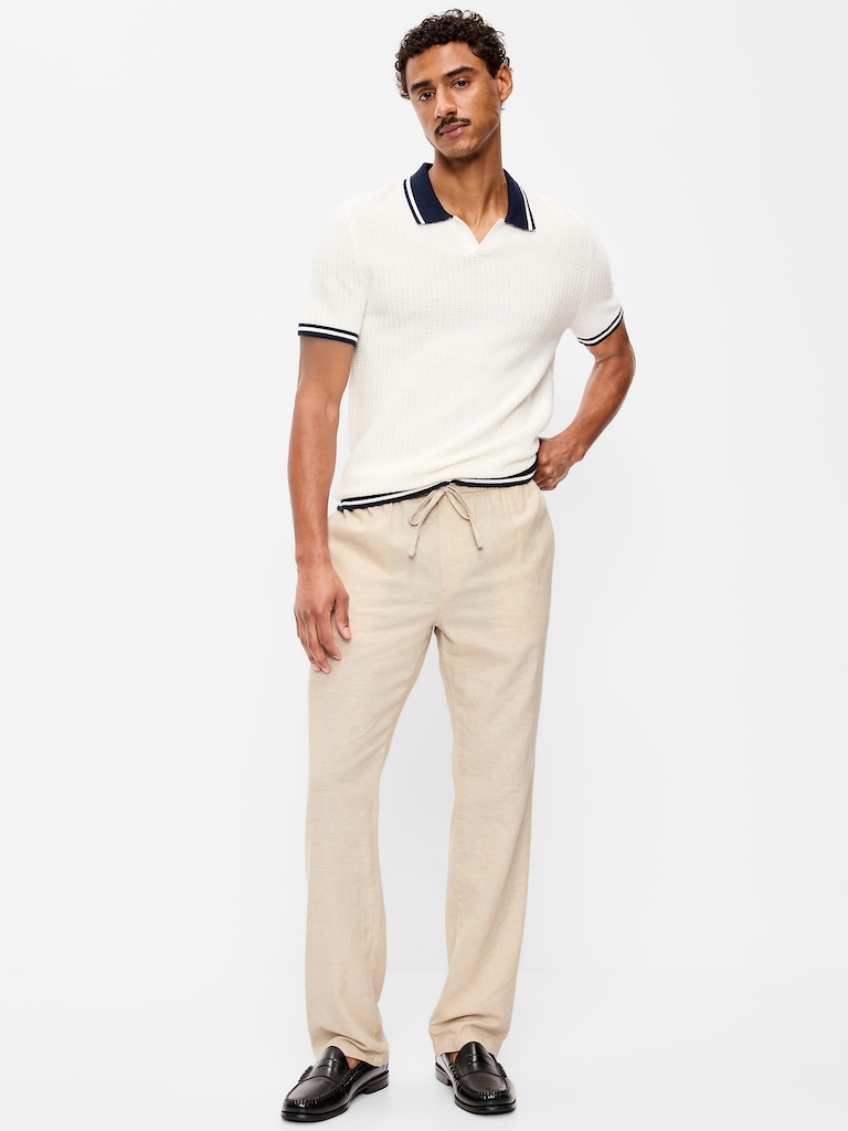 90's Straight-Fit Linen-Blend Pants