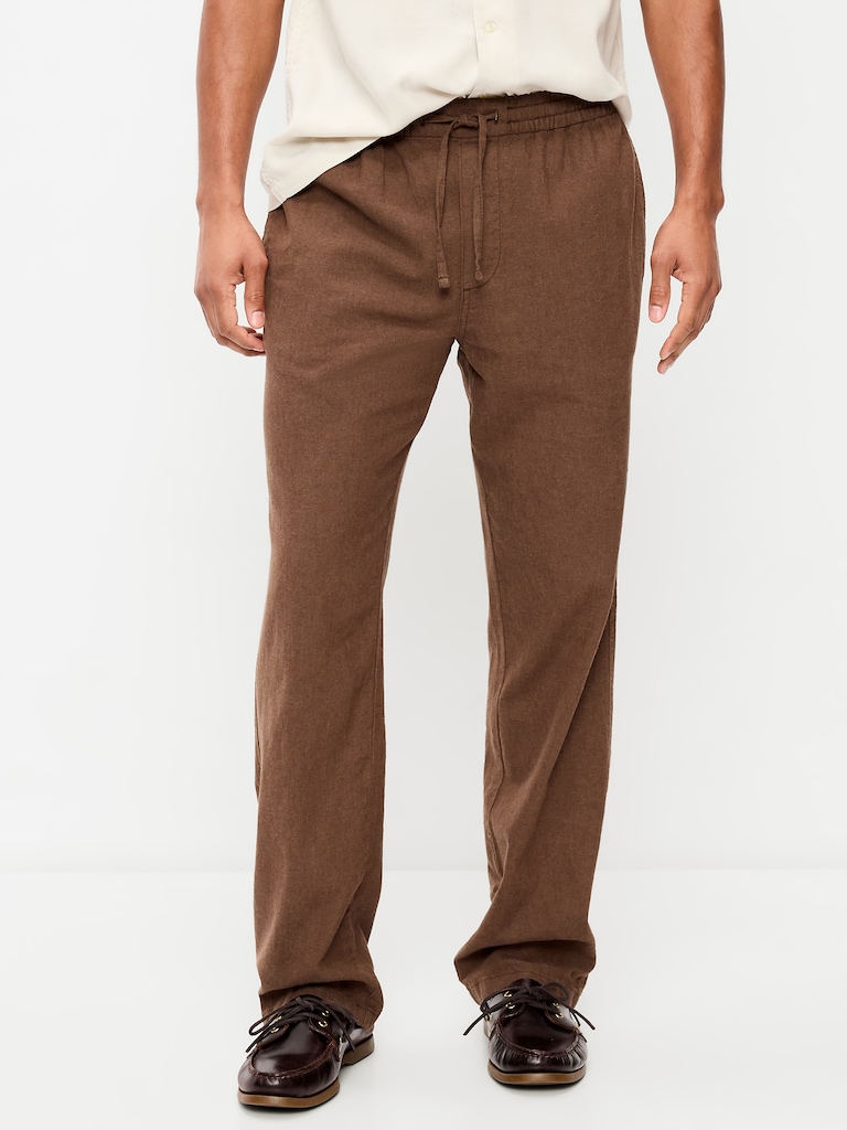 90's Straight-Fit Linen-Blend Pants