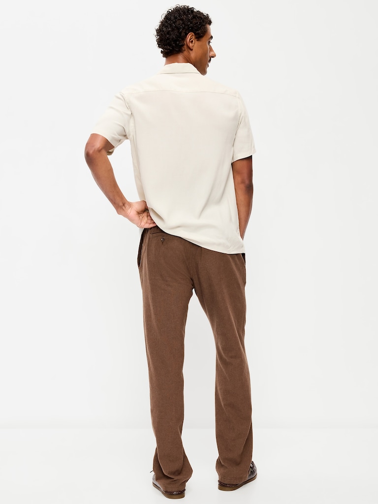 90's Straight-Fit Linen-Blend Pants