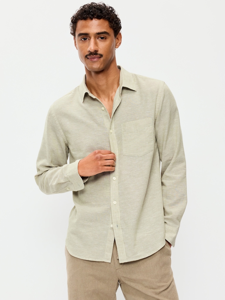 Classic Fit Linen-Blend Shirt