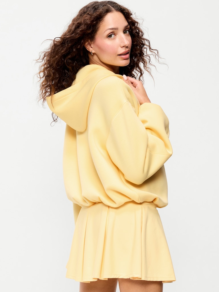 Bounce Fleece Bubble-Hem Hoodie Sweatshirt