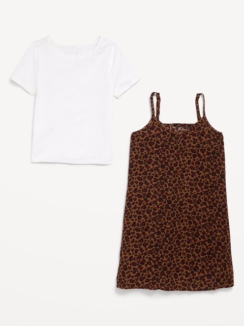 Short-Sleeve T-Shirt and Dress Set for Girls
