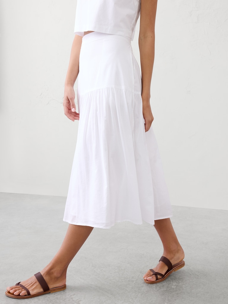 Tier Voile Midi Skirt