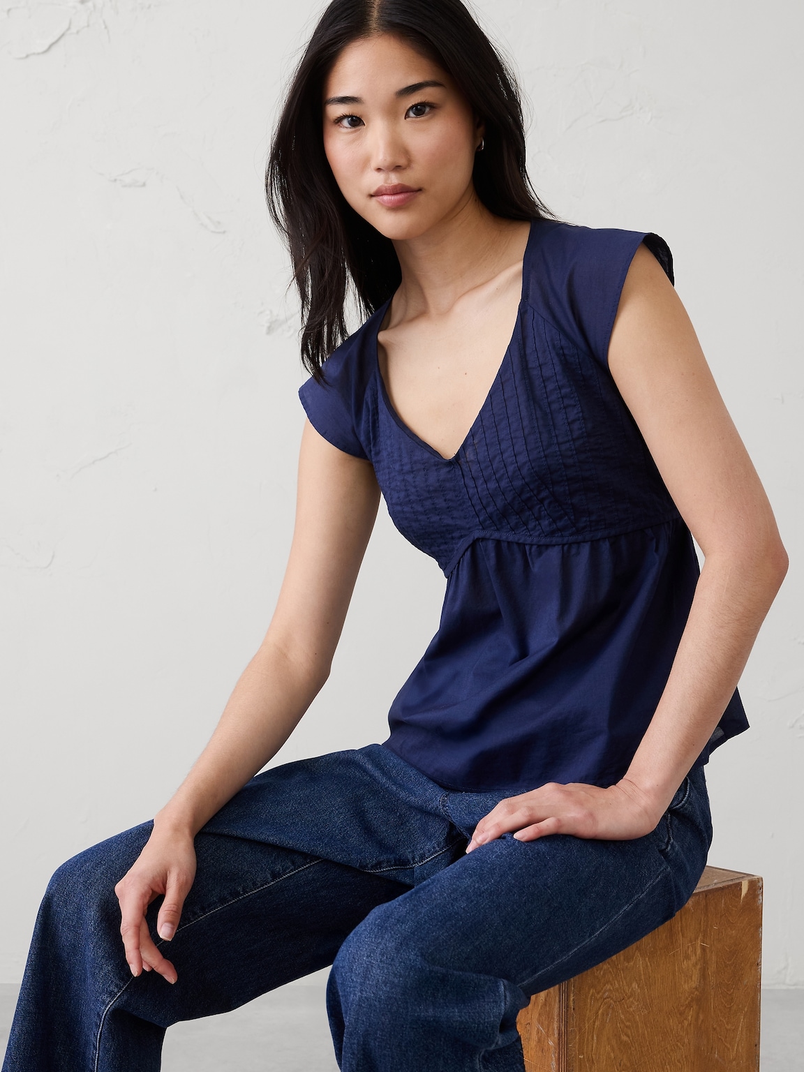 Pintuck Empire Top