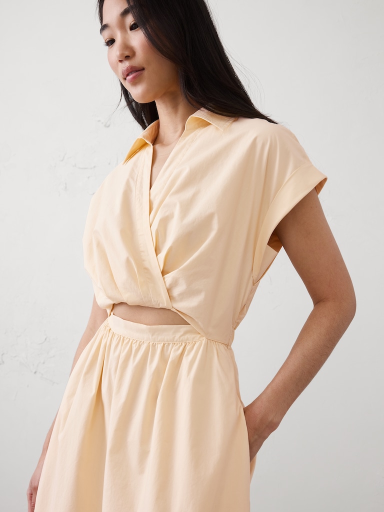 Cutout Poplin Maxi Dress