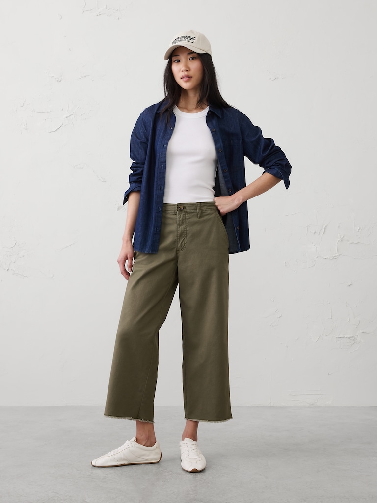 Wide-Leg High-Rise Authentic Cropped Chino