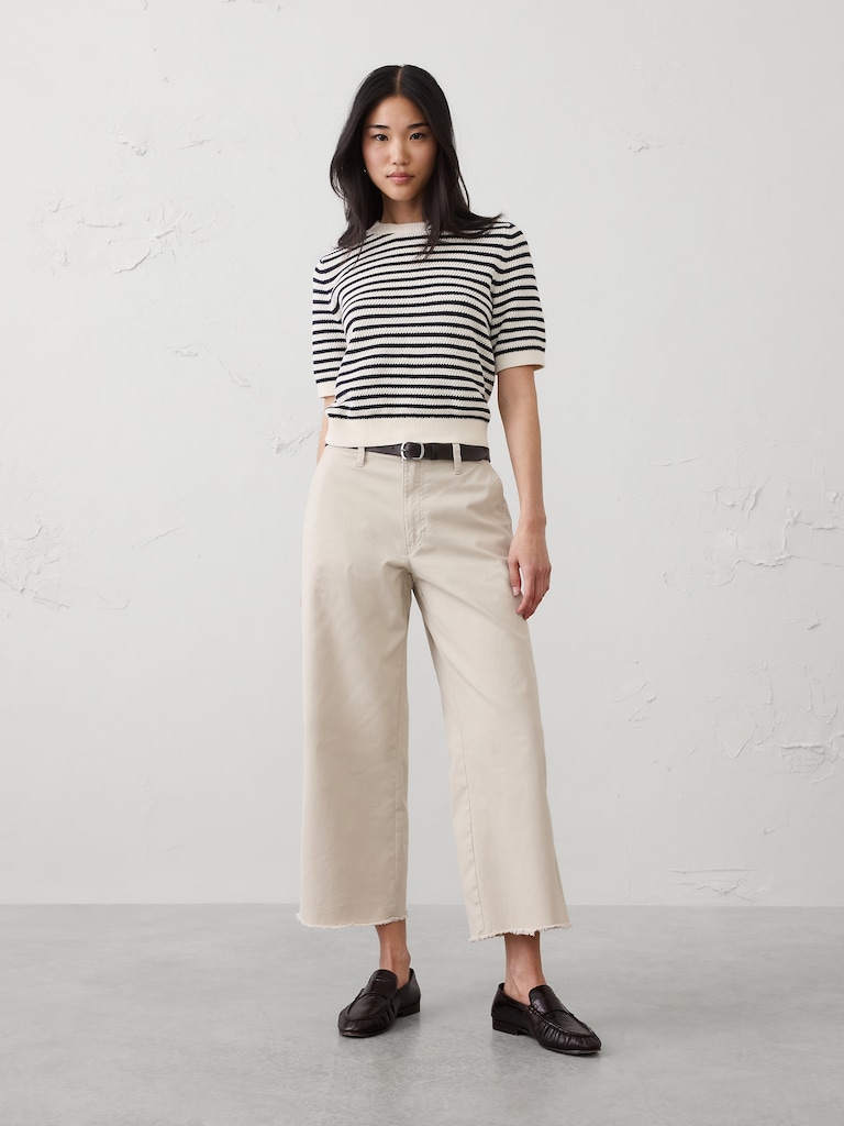 Wide-Leg High-Rise Authentic Cropped Chino