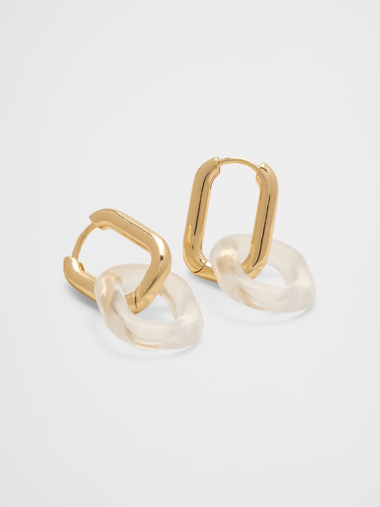 Clear Resin Link Earrings